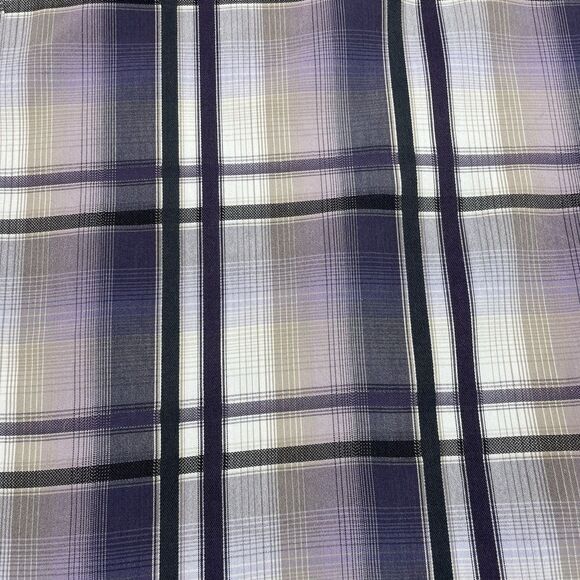 PrAna Men’s Short Sleeve Button Down Purple Tattersall Plaid- L - Picture 6 of 13